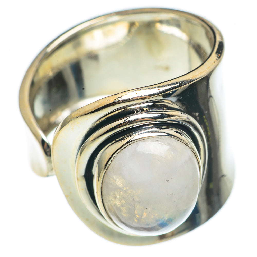 Rainbow Moonstone Rings handcrafted by Anasilvercos - RING69722
