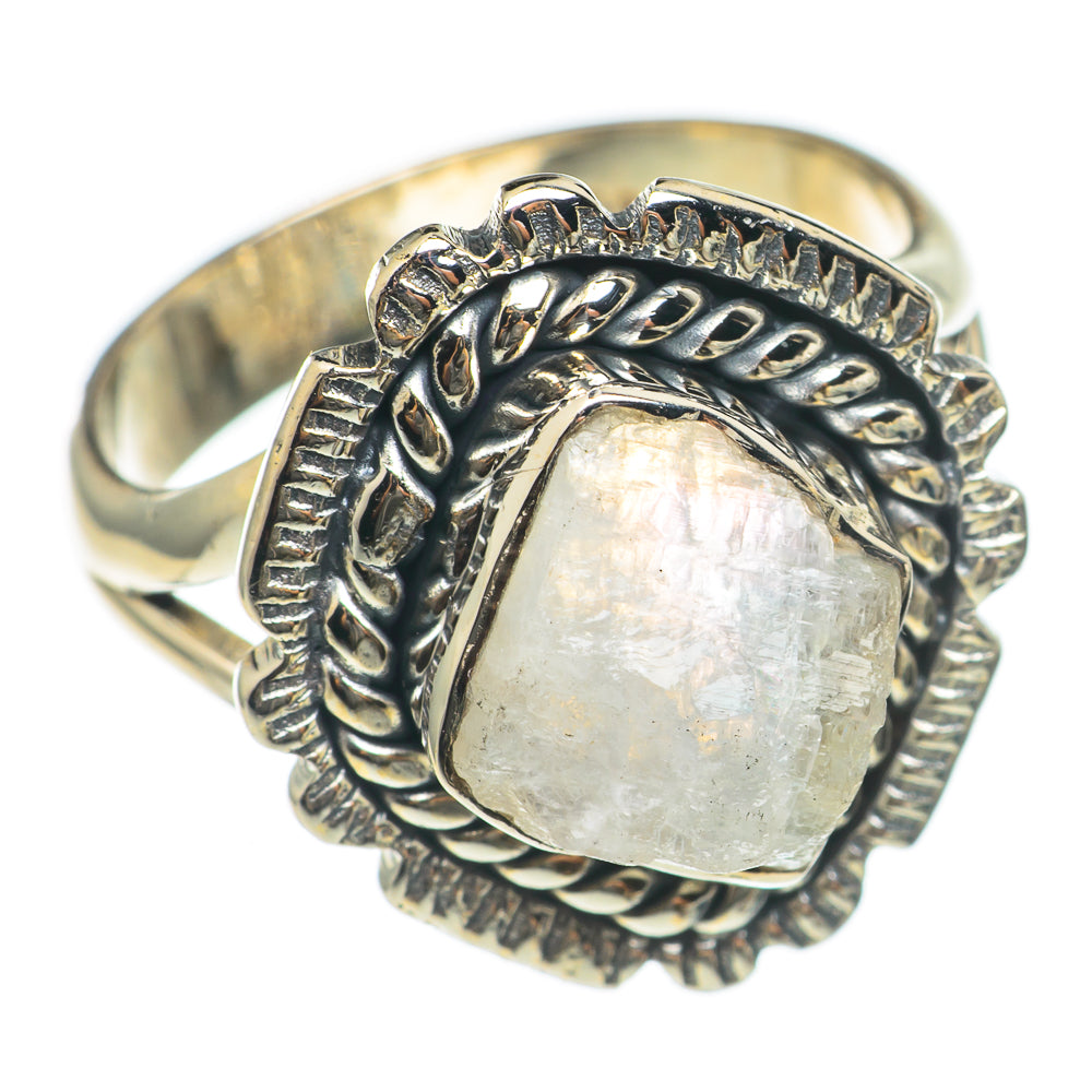 Rainbow Moonstone Rings handcrafted by Anasilvercos - RING69757