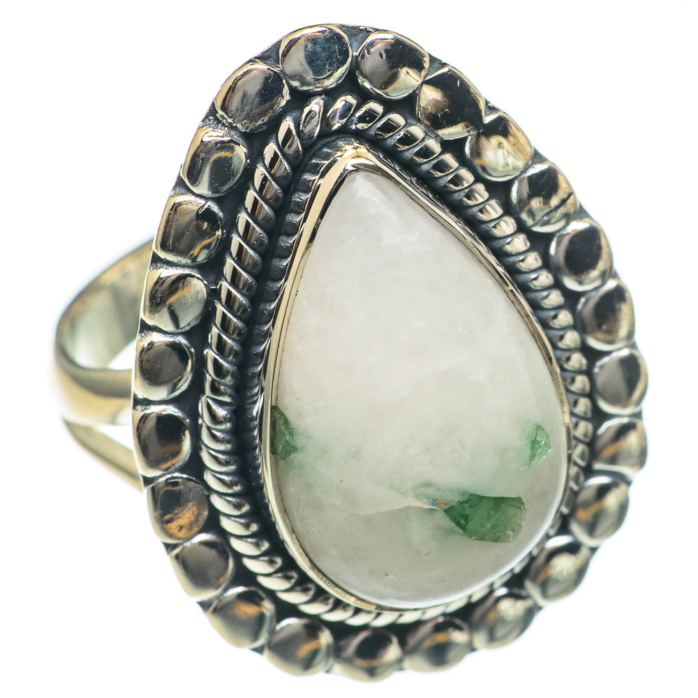 Green Tourmaline In Quartz Rings handcrafted by Anasilvercos - RING69758