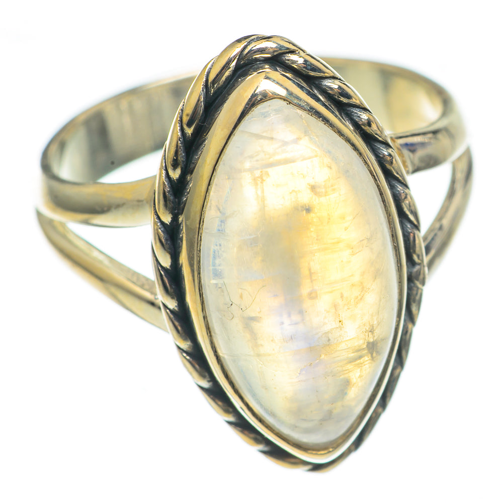 Rainbow Moonstone Rings handcrafted by Anasilvercos - RING69793