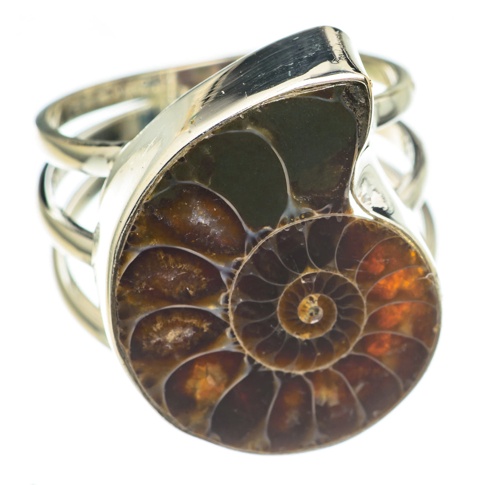 Ammonite Fossil Rings handcrafted by Anasilvercos - RING69829