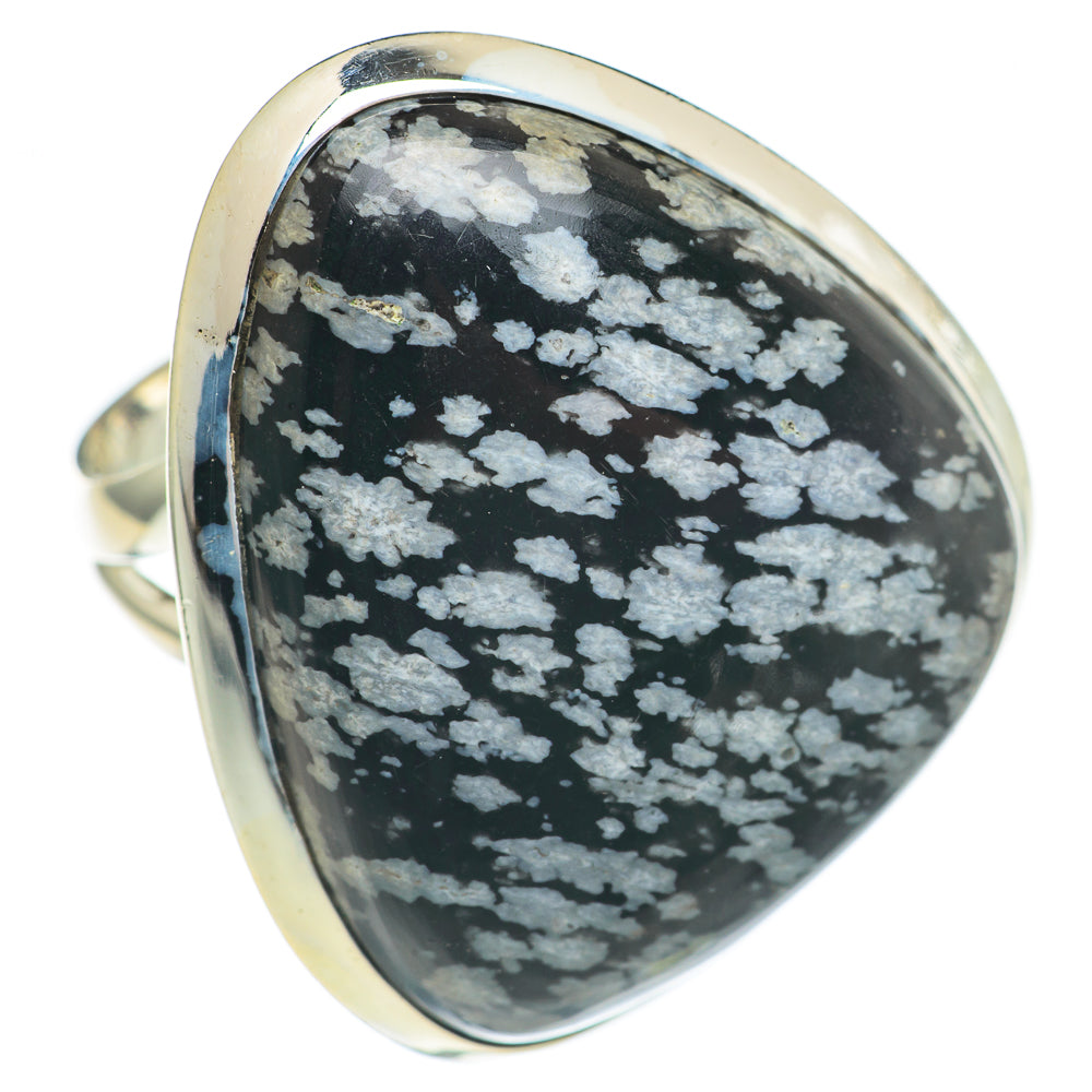 Snowflake Obsidian Rings handcrafted by Anasilvercos - RING69841