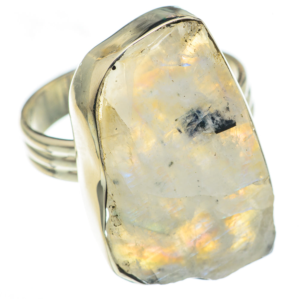 Rainbow Moonstone Rings handcrafted by Anasilvercos - RING69844