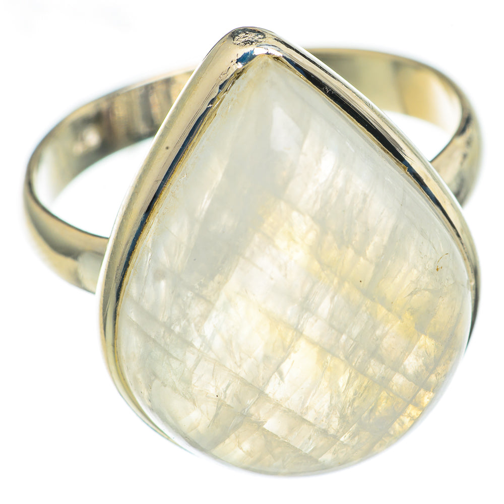 Rainbow Moonstone Rings handcrafted by Anasilvercos - RING69848