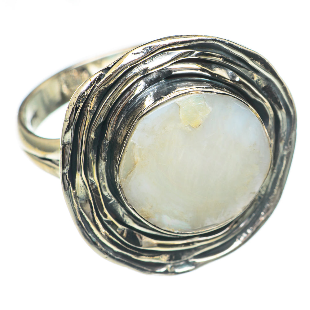 Rainbow Moonstone Rings handcrafted by Anasilvercos - RING69887