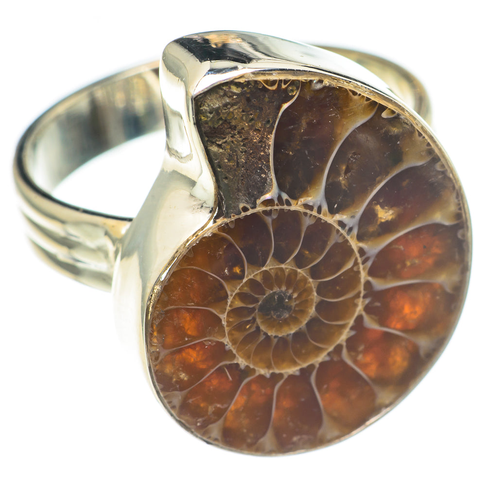 Ammonite Fossil Rings handcrafted by Anasilvercos - RING69907