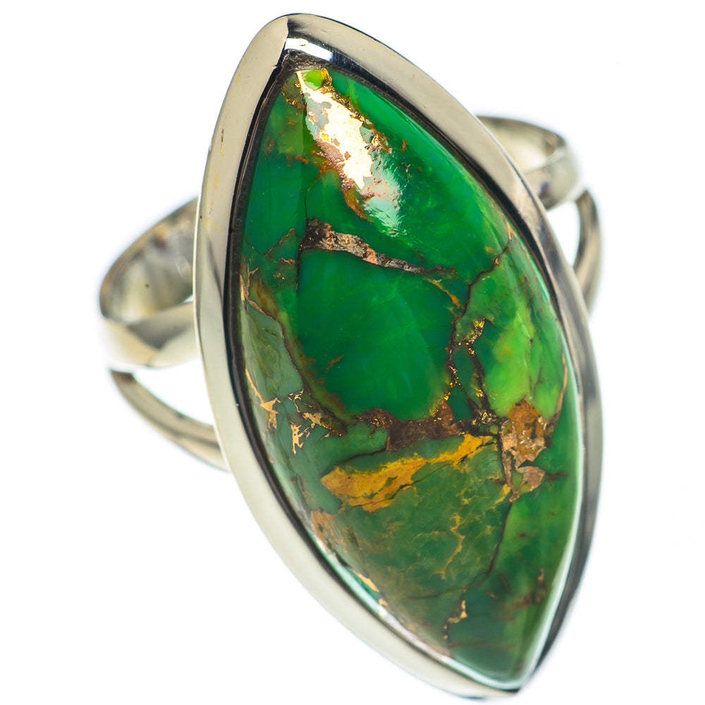 Green Copper Composite Turquoise Rings handcrafted by Anasilvercos - RING69924