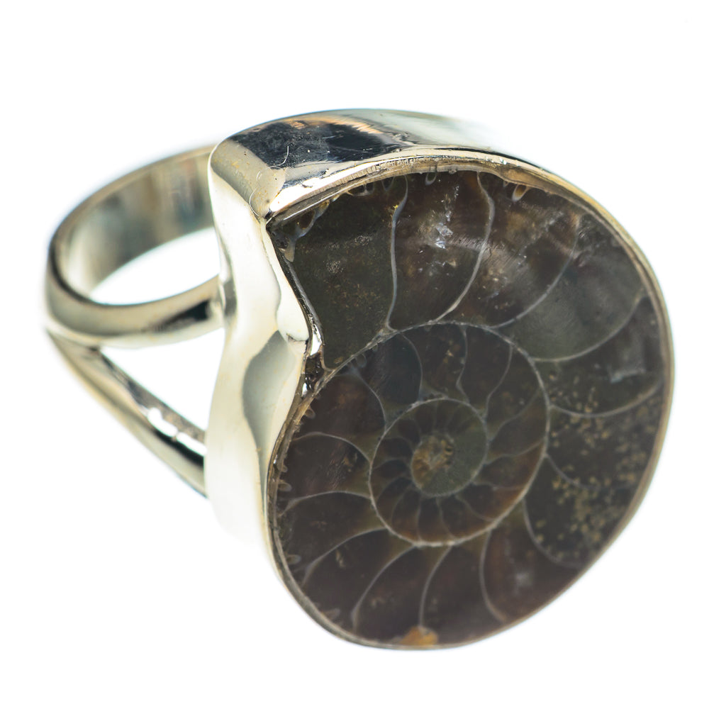 Ammonite Fossil Rings handcrafted by Anasilvercos - RING69993