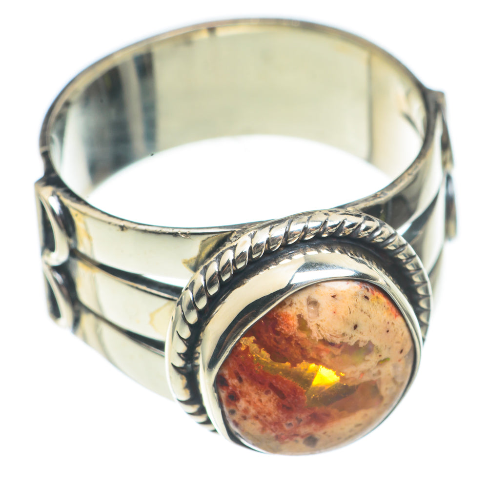 Mexican Fire Opal Rings handcrafted by Anasilvercos - RING70014