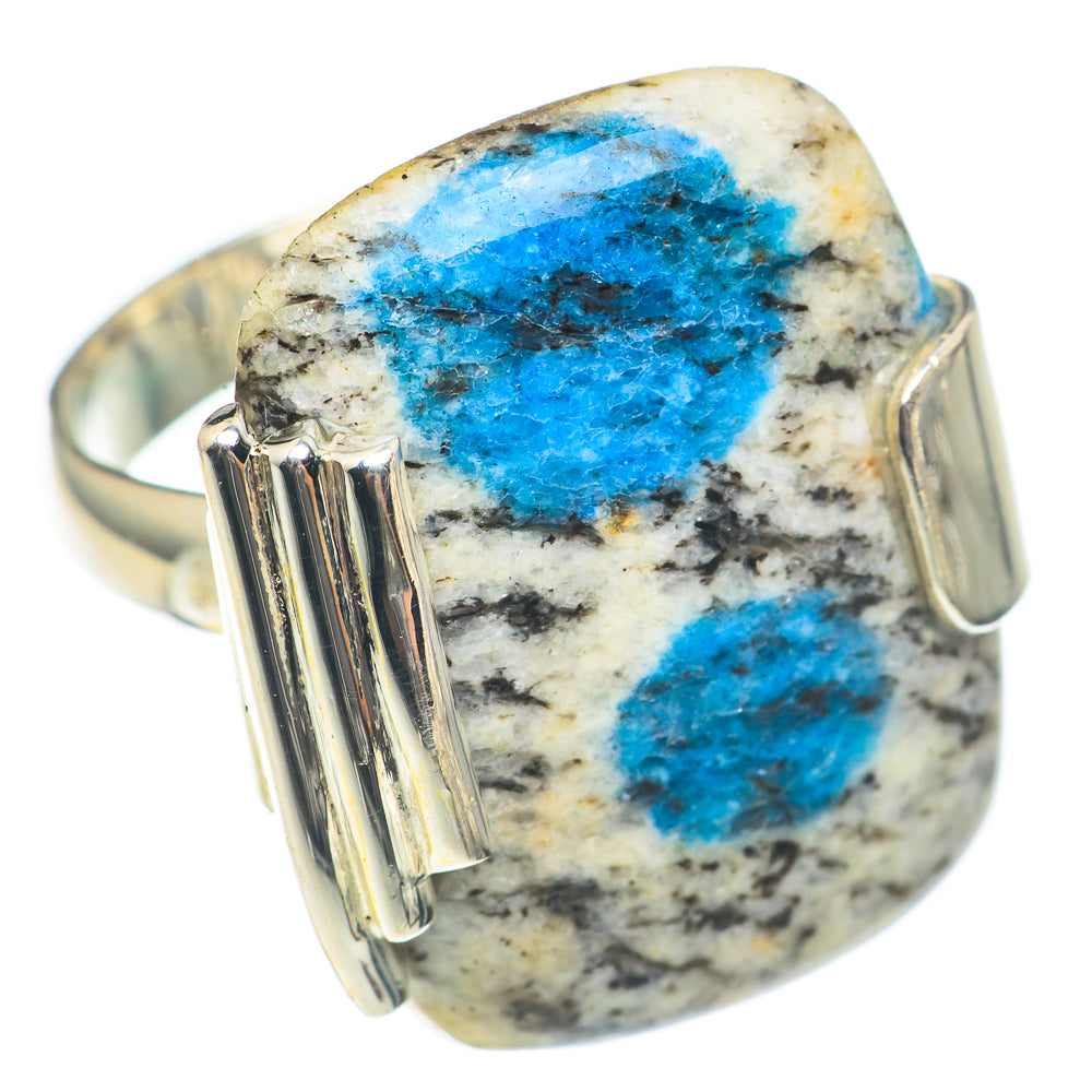 K2 Blue Azurite Rings handcrafted by Anasilvercos - RING70059