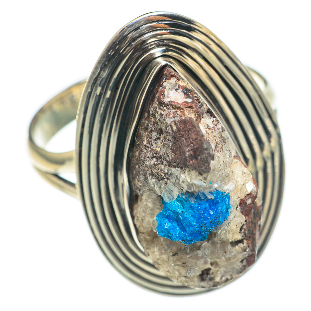 Cavansite Crystal Rings handcrafted by Anasilvercos - RING70082