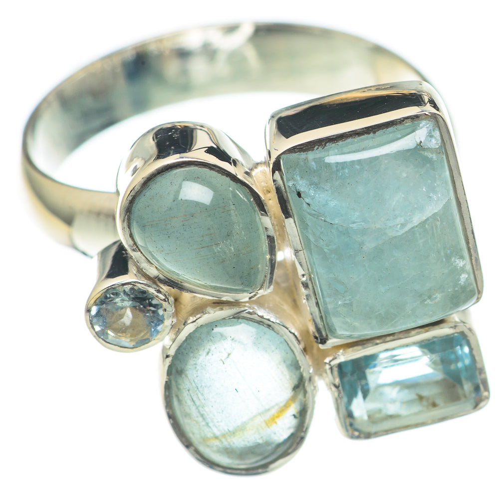 Aquamarine Rings handcrafted by Anasilvercos - RING70089