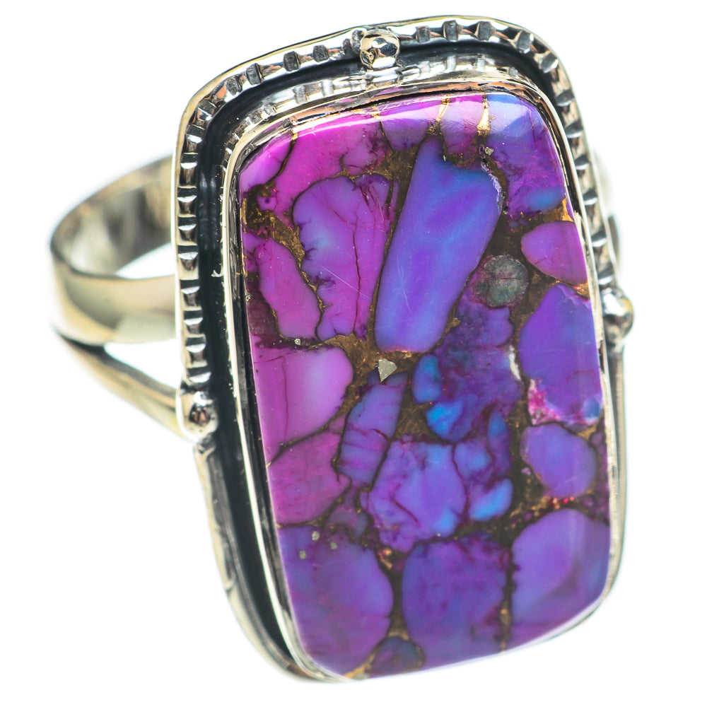 Purple Copper Composite Turquoise Rings handcrafted by Anasilvercos - RING70107