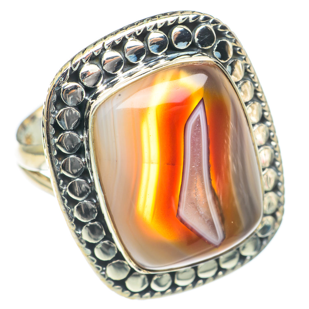 Botswana Agate Rings handcrafted by Anasilvercos - RING70132