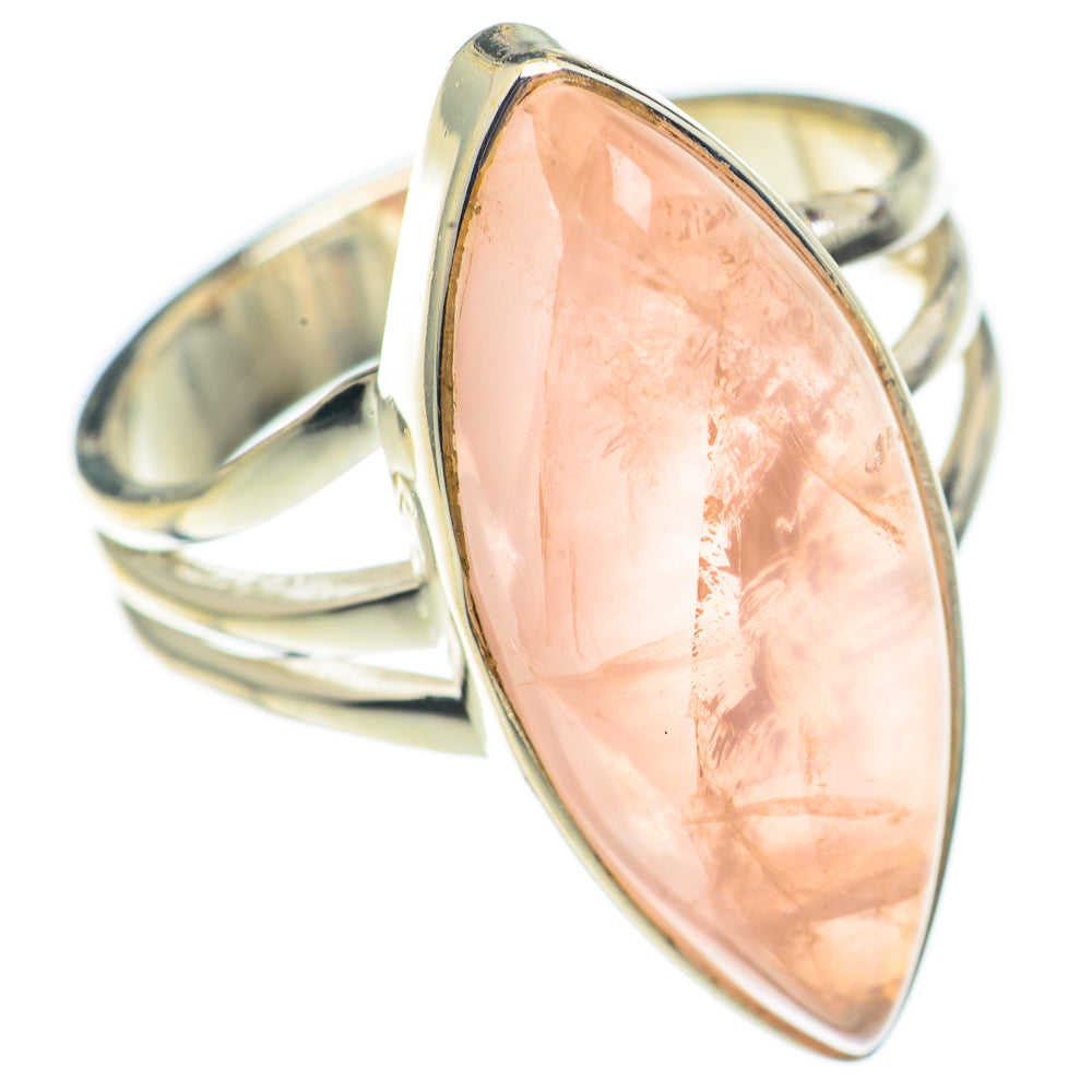 Rose Quartz Rings handcrafted by Anasilvercos - RING70137