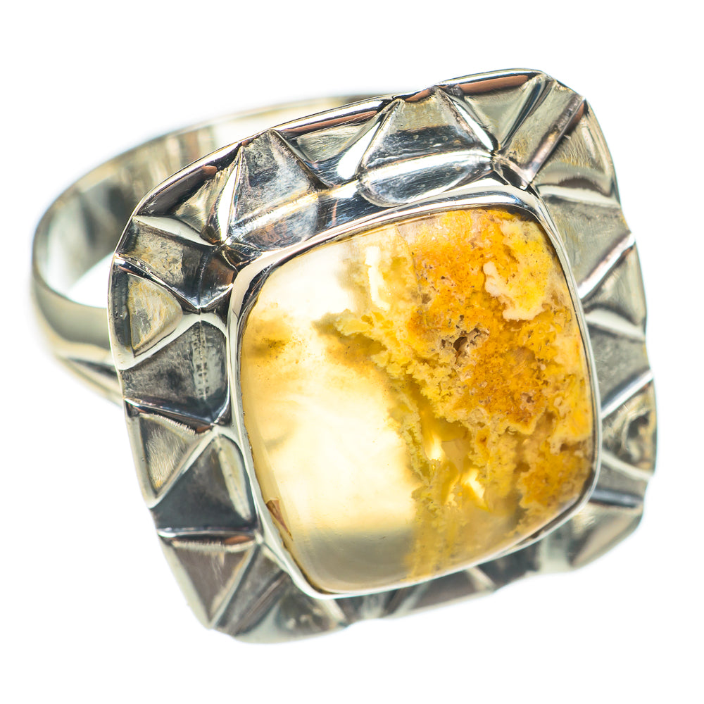 Plume Agate Rings handcrafted by Anasilvercos - RING70164