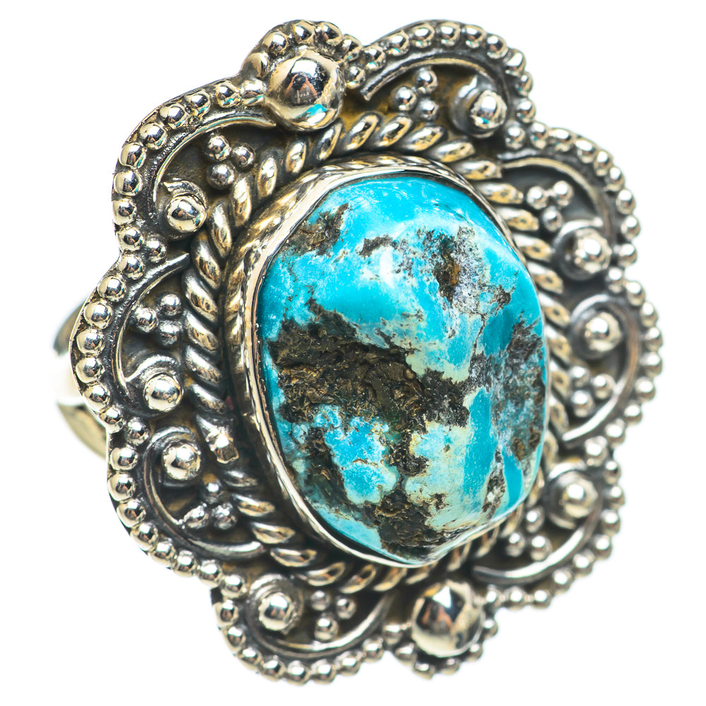 Tibetan Turquoise Rings handcrafted by Anasilvercos - RING70190