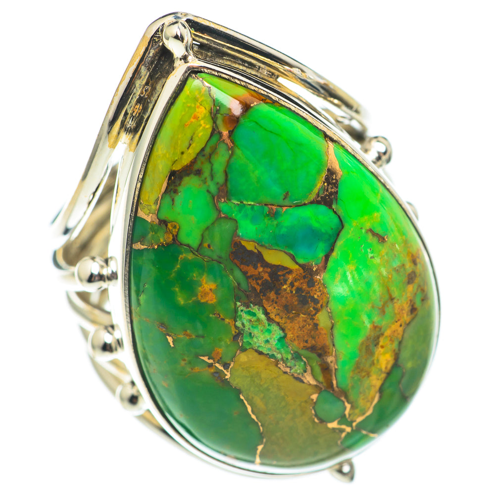 Green Copper Composite Turquoise Rings handcrafted by Anasilvercos - RING70227