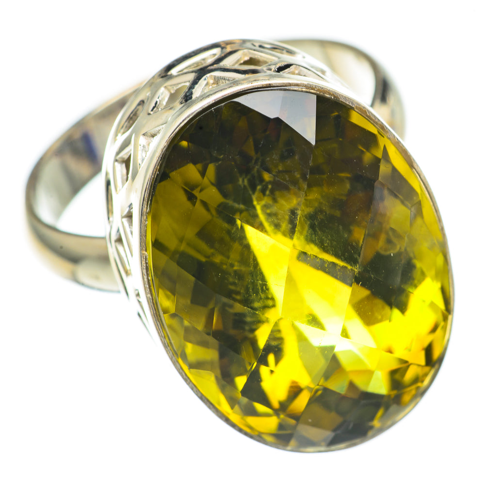Olive Quartz Rings handcrafted by Anasilvercos - RING70255