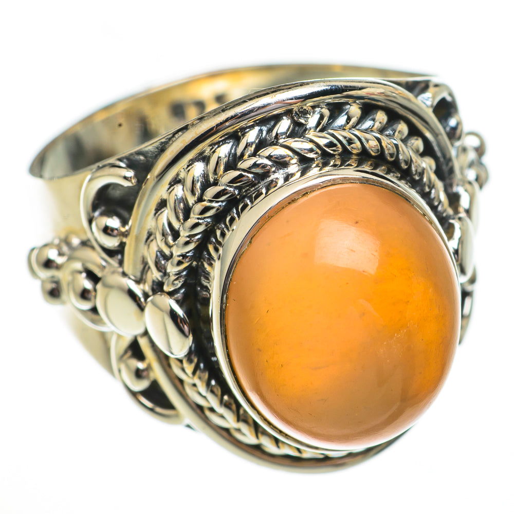 Peach Moonstone Rings handcrafted by Anasilvercos - RING70283