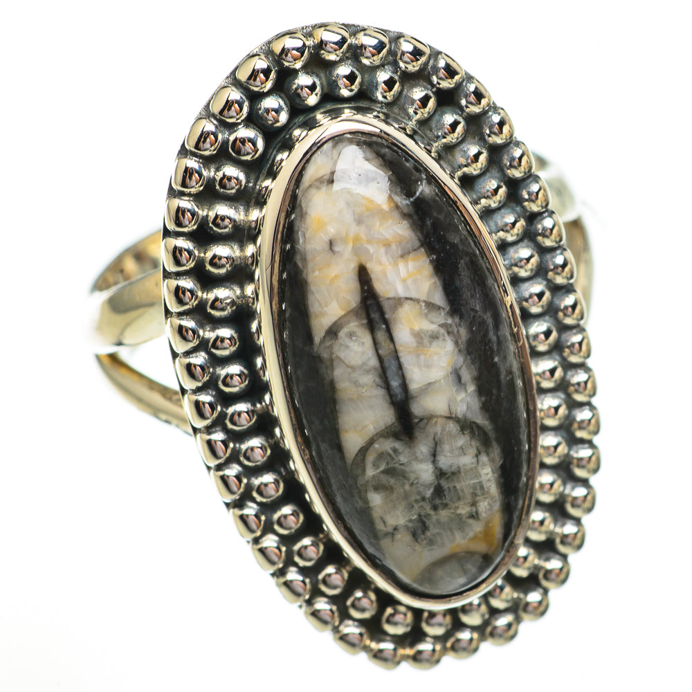 Orthoceras Fossil Rings handcrafted by Anasilvercos - RING70303
