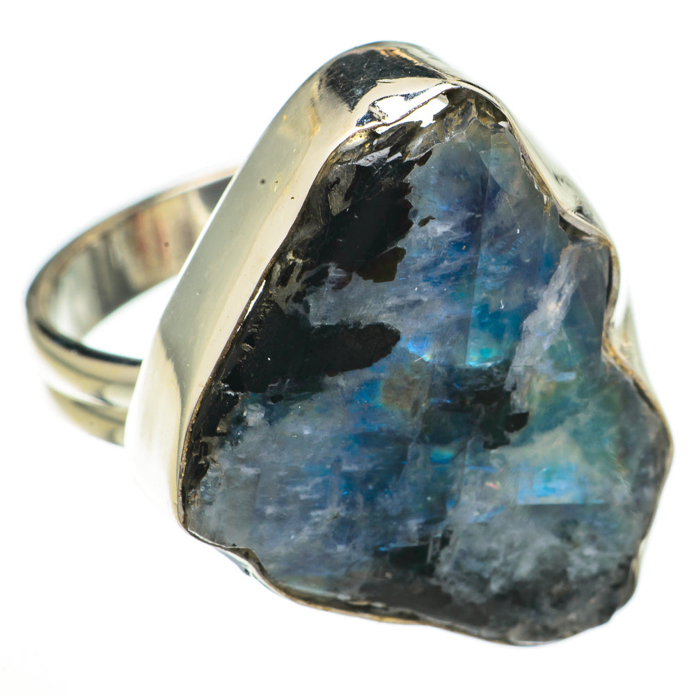 Rainbow Moonstone Rings handcrafted by Anasilvercos - RING70338