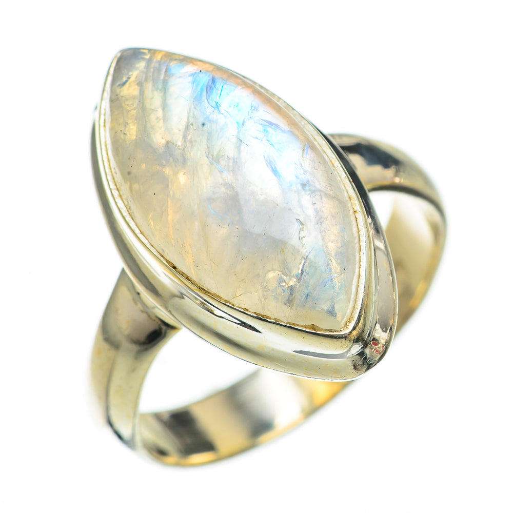 Rainbow Moonstone Rings handcrafted by Anasilvercos - RING70339