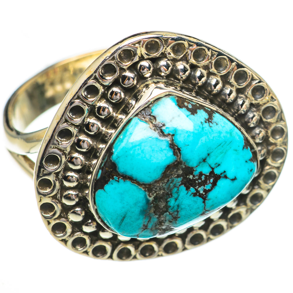 Tibetan Turquoise Rings handcrafted by Anasilvercos - RING70352