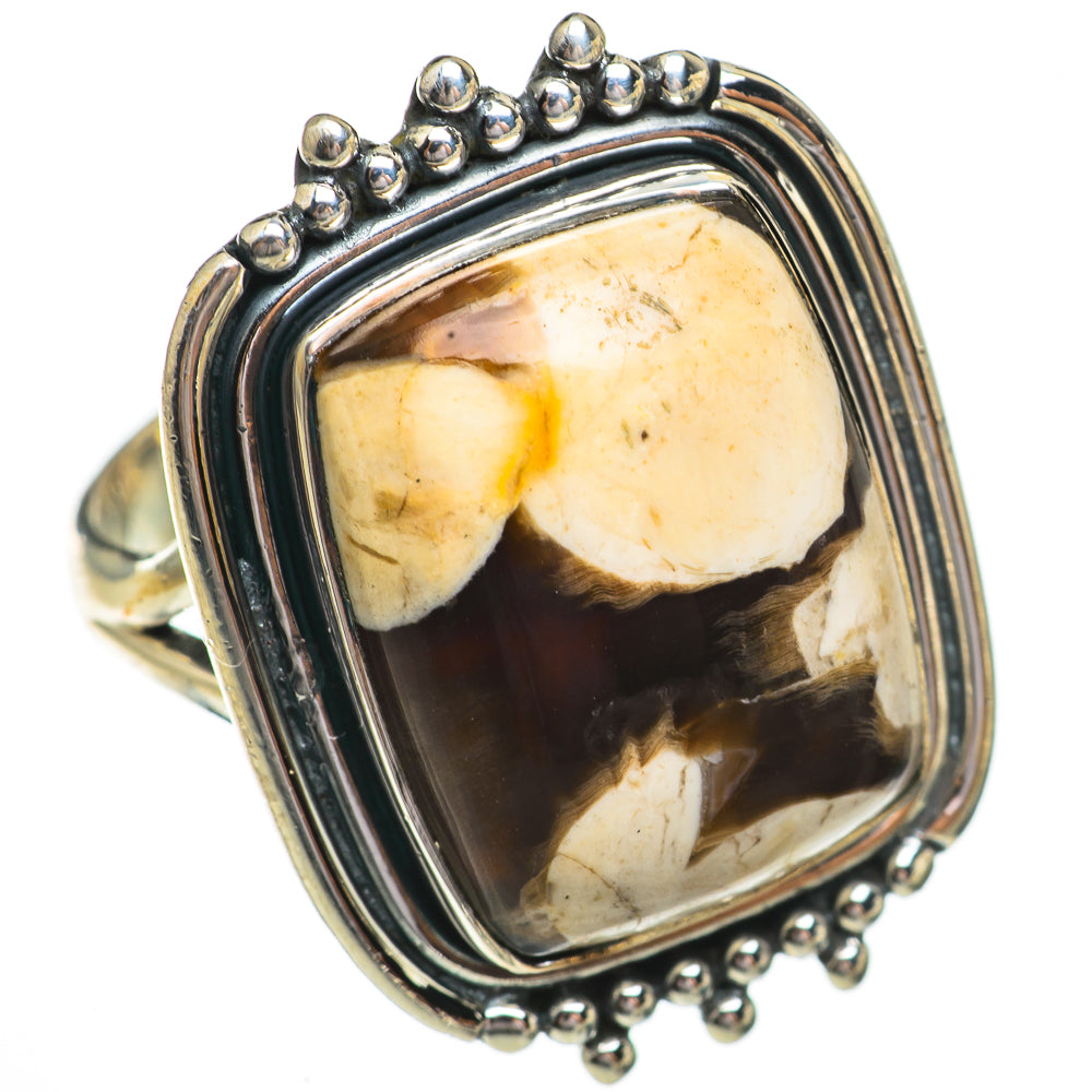 Peanut Wood Jasper Rings handcrafted by Anasilvercos - RING70456