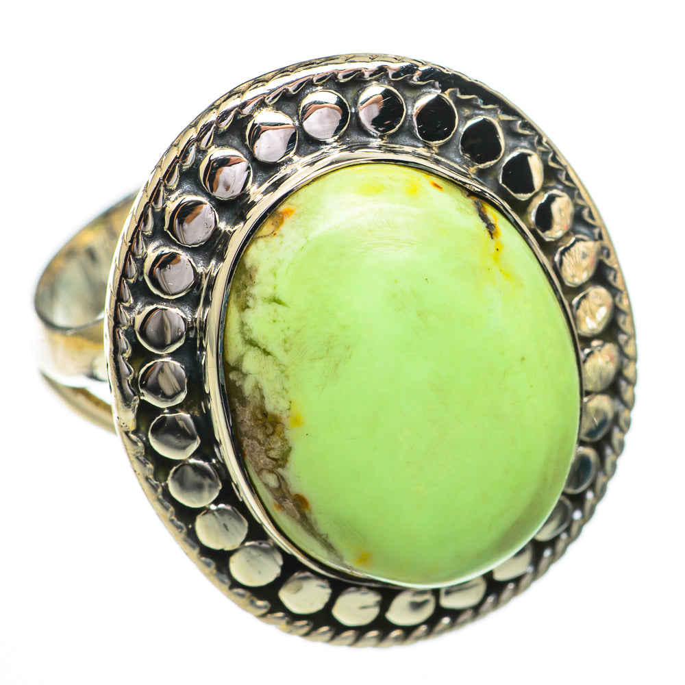 Lemon Chrysoprase Rings handcrafted by Anasilvercos - RING70487