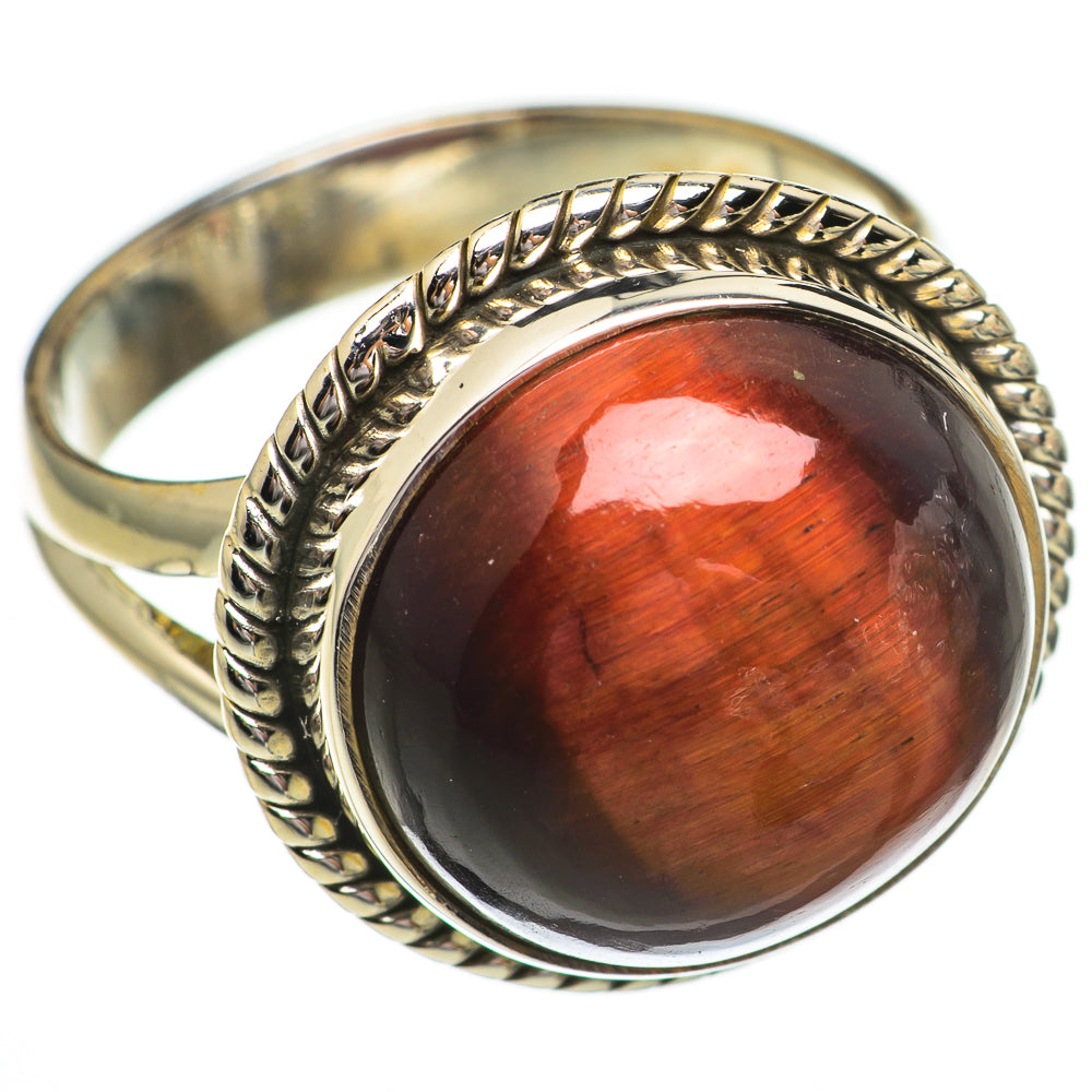 Red Tiger Eye Rings handcrafted by Anasilvercos - RING70491