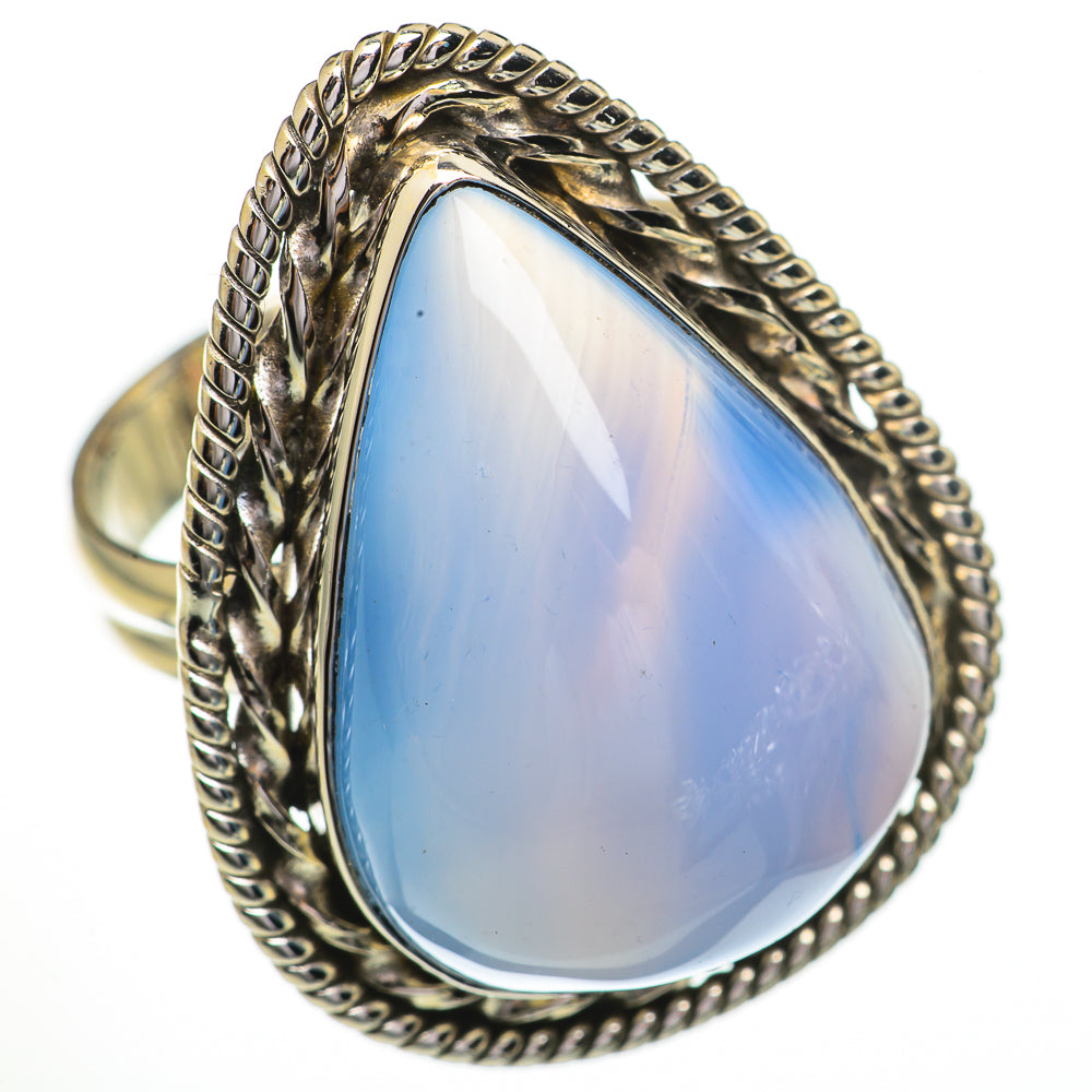 Aqua Chalcedony Rings handcrafted by Anasilvercos - RING70515