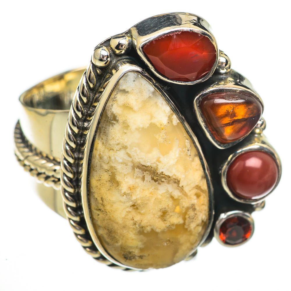 Plume Agate Rings handcrafted by Anasilvercos - RING70531