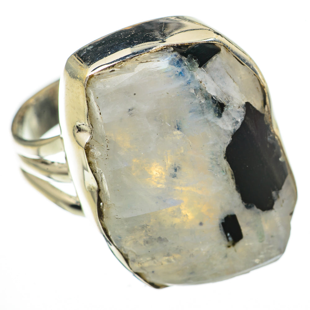 Rainbow Moonstone Rings handcrafted by Anasilvercos - RING70545