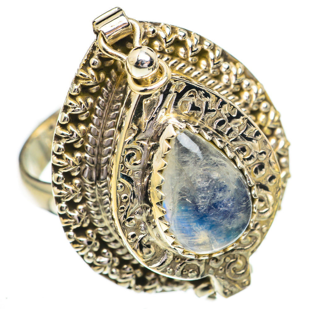 Rainbow Moonstone Rings handcrafted by Anasilvercos - RING70548