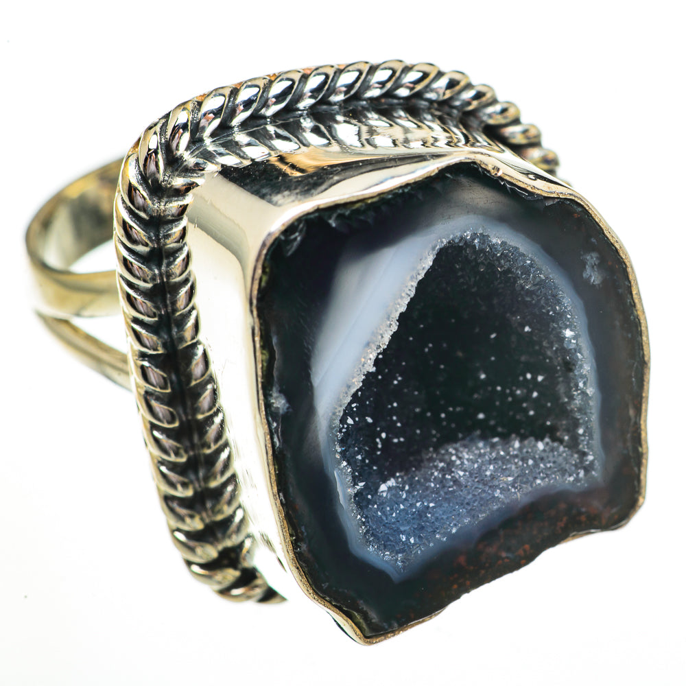 Coconut Geode Druzy Rings handcrafted by Anasilvercos - RING70562