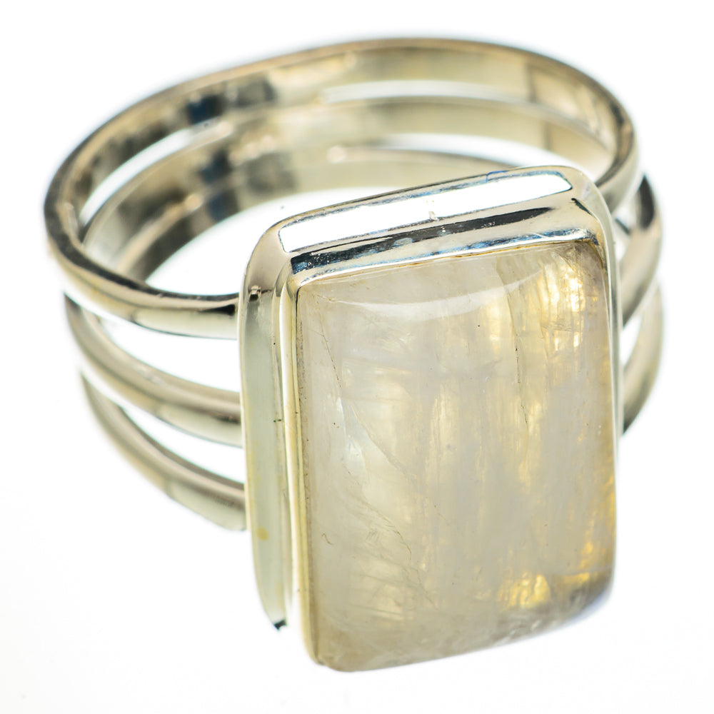 Rainbow Moonstone Rings handcrafted by Anasilvercos - RING70600