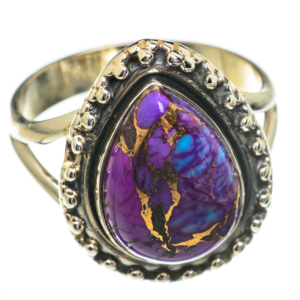 Purple Copper Composite Turquoise Rings handcrafted by Anasilvercos - RING70633