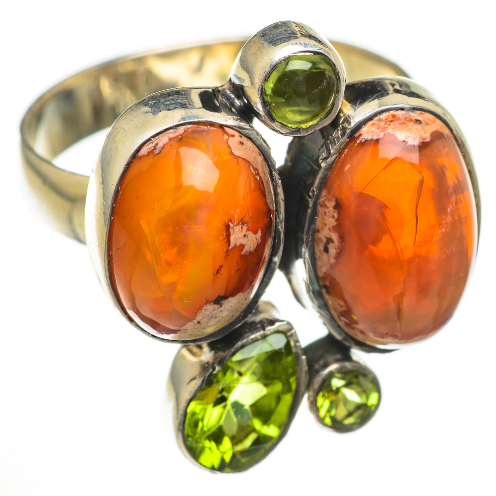 Mexican Fire Opal Rings handcrafted by Anasilvercos - RING70645