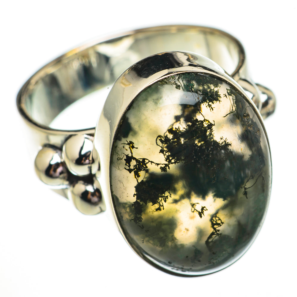 Green Moss Agate Rings handcrafted by Anasilvercos - RING70693