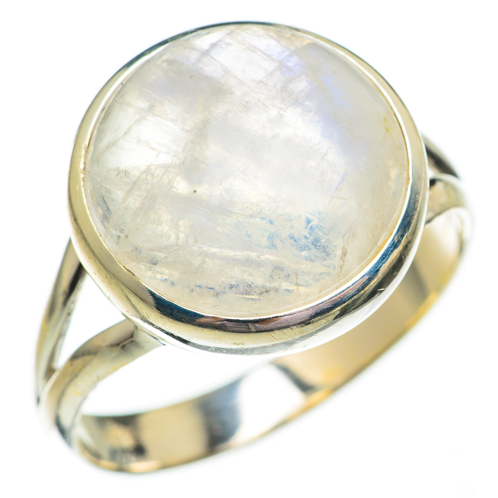 Rainbow Moonstone Rings handcrafted by Anasilvercos - RING70717