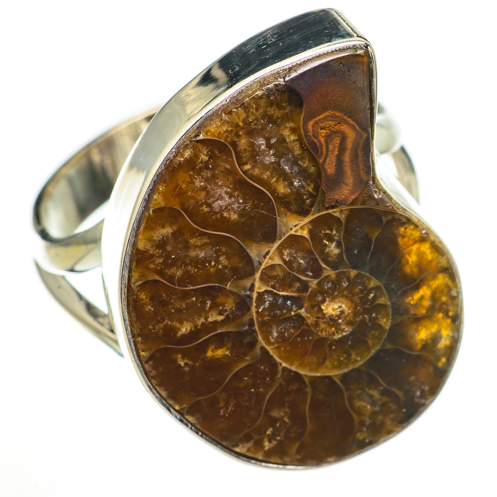 Ammonite Fossil Rings handcrafted by Anasilvercos - RING70773