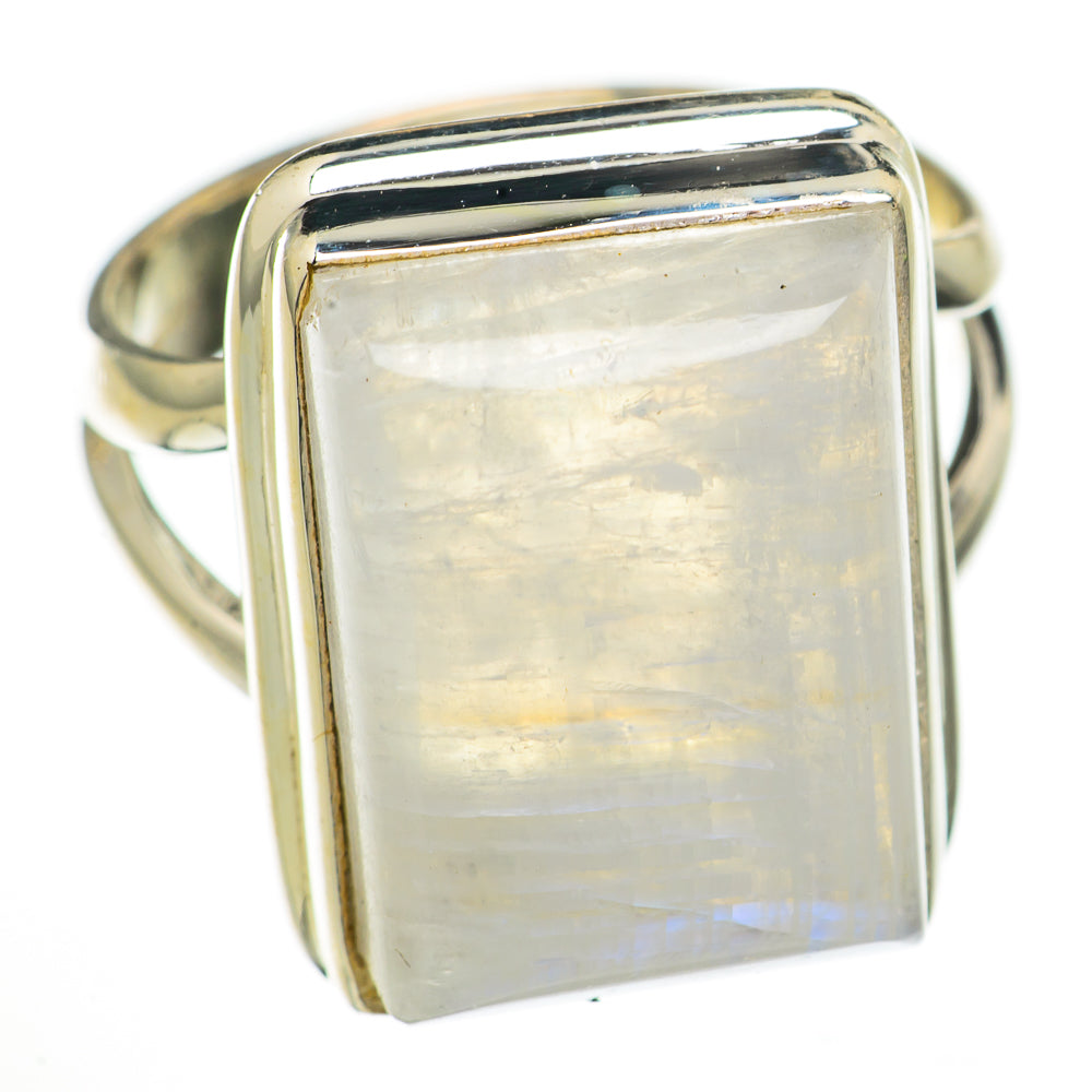 Rainbow Moonstone Rings handcrafted by Anasilvercos - RING70786