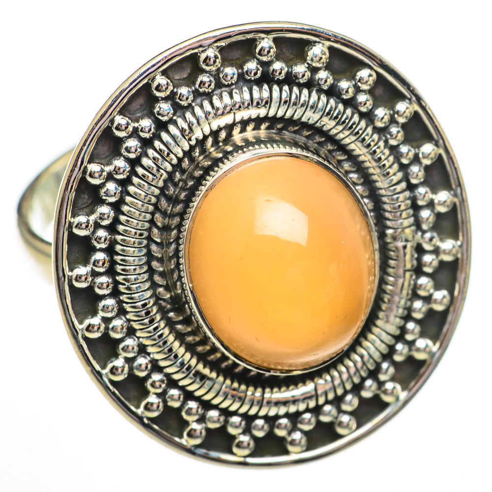 Peach Moonstone Rings handcrafted by Anasilvercos - RING70813