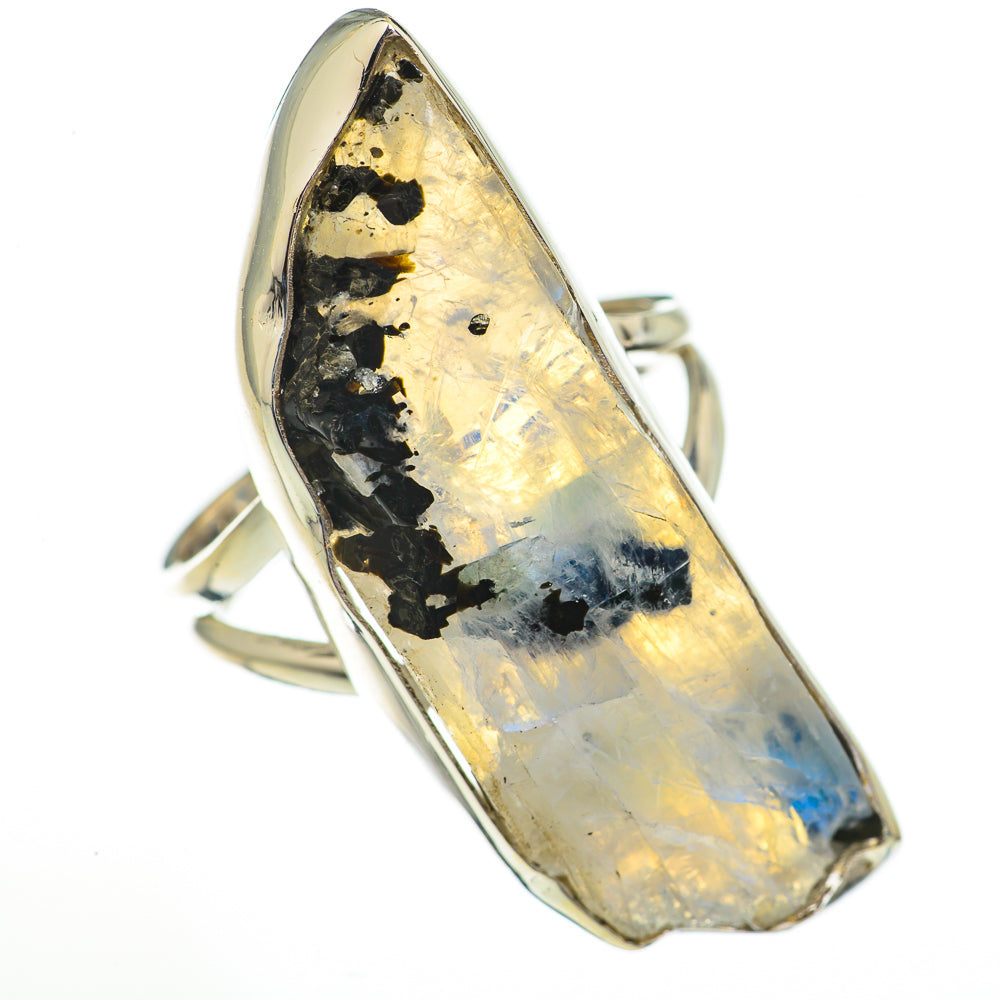 Rainbow Moonstone Rings handcrafted by Anasilvercos - RING70841