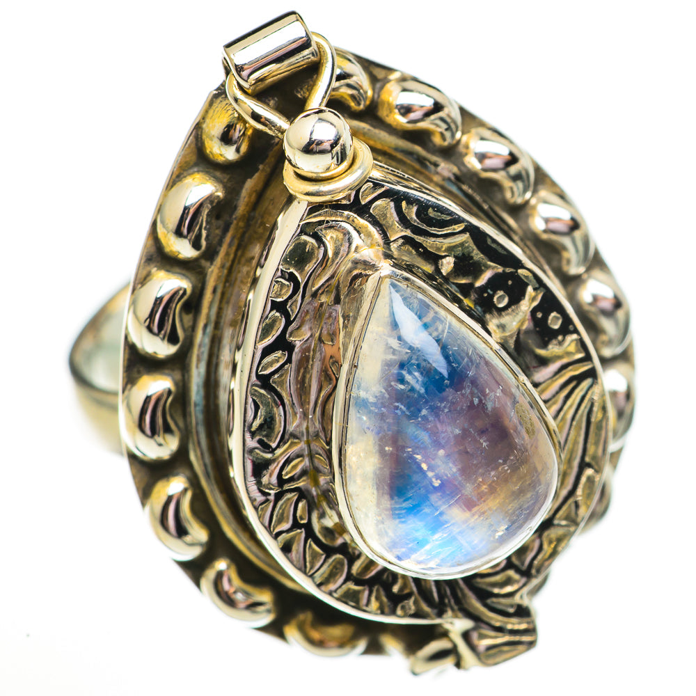 Rainbow Moonstone Rings handcrafted by Anasilvercos - RING70842