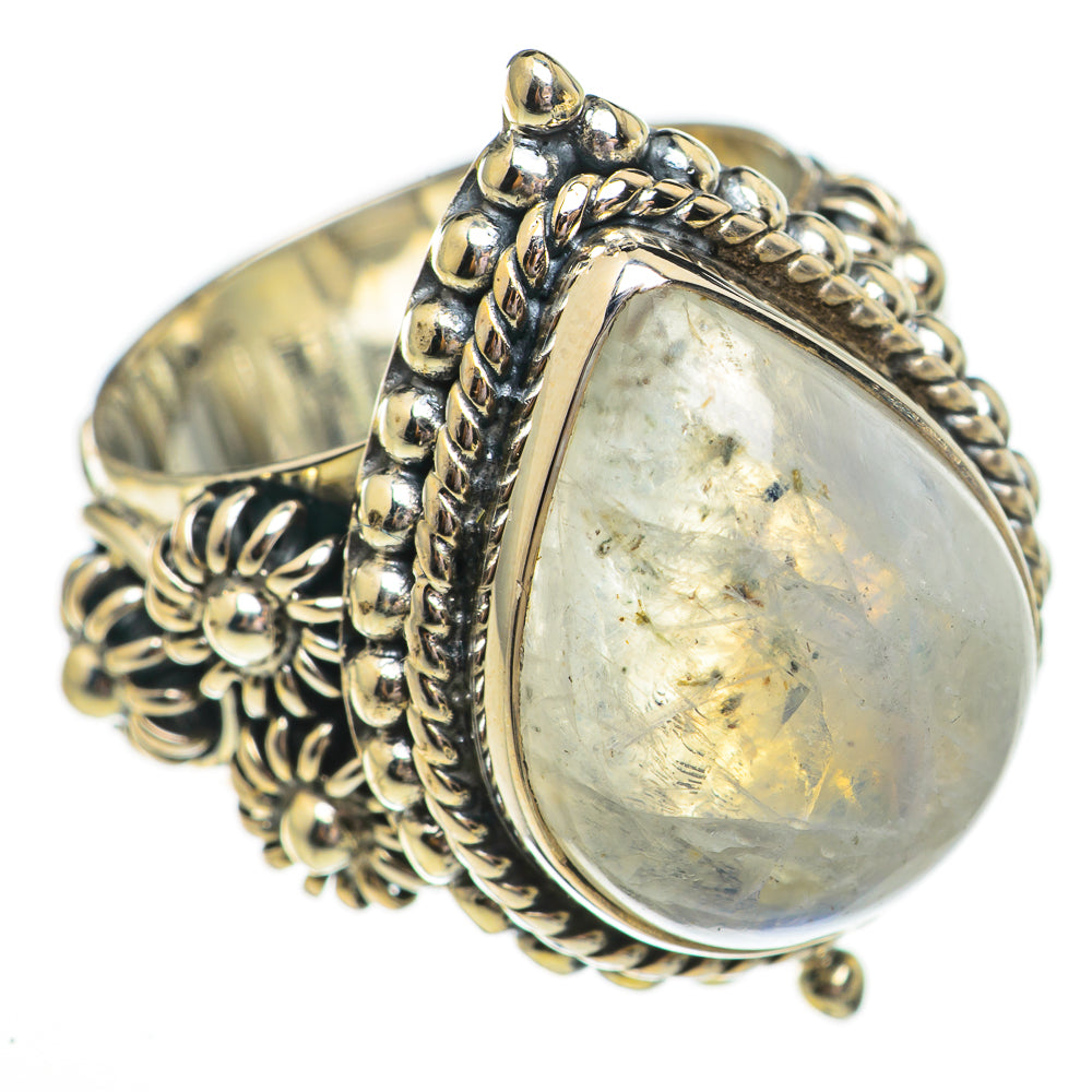Rainbow Moonstone Rings handcrafted by Anasilvercos - RING70877