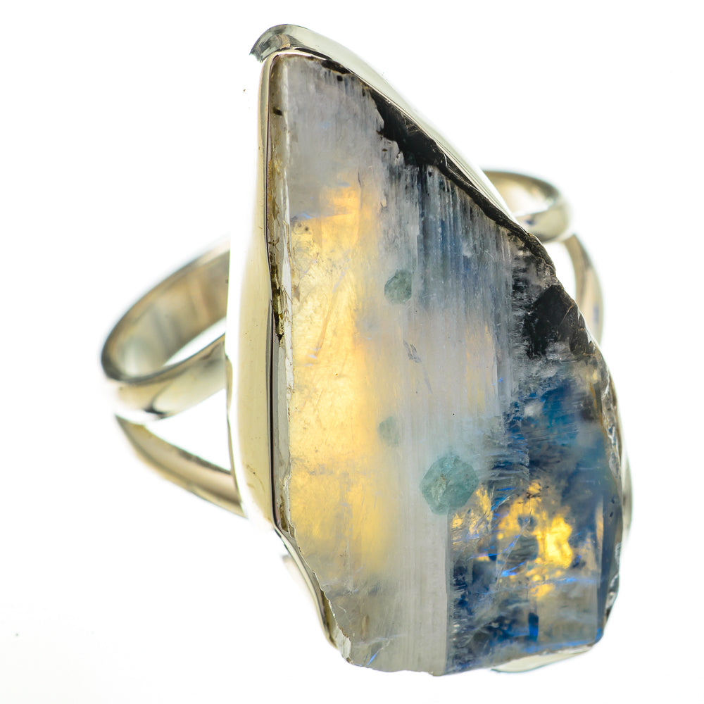 Rainbow Moonstone Rings handcrafted by Anasilvercos - RING70879