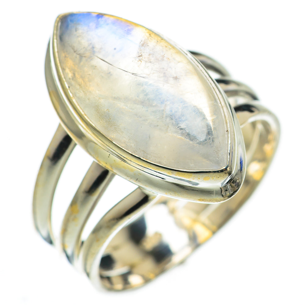 Rainbow Moonstone Rings handcrafted by Anasilvercos - RING70997