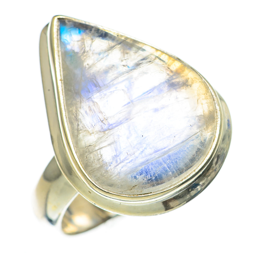 Rainbow Moonstone Rings handcrafted by Anasilvercos - RING70999